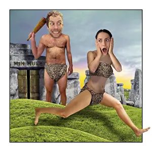 Archeological Representation Stampe: Concept/conceptual: stone age - basic instincts - primitive behaviour