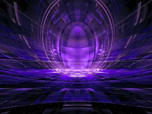 Abstract Modern Architecture Stampe: Concept virtual reality, sci fi or esoteric background - abstract computer generated 3d illustration