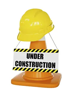 Safety Helmet Studio Shot Stampe: Under construction concept background