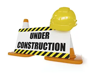 Safety Helmet Studio Shot Stampe: Under construction concept background