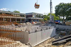 Construction Site Germany Stampe: Construction site, start of structural work