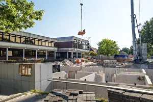 Construction Site Germany Stampe: Construction site, start of structural work