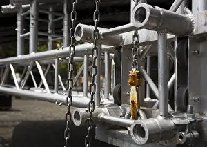 Deserted Construction Site Image Stampe: Detail of construction units in scaffold construction
