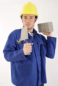 Working Clothes Stampe: Construction worker with tools