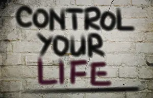 Symbolic Picture Of Control Stampe: Control Your Life Concept