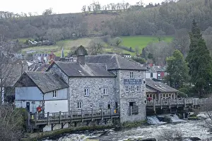 UK River Landscapes Stampe: The Corn Mill, River Dee, Langollen