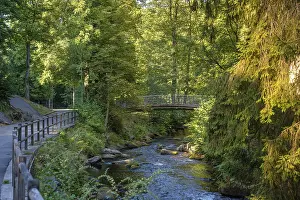 Spa Garden Bad Wildbad Stampe: Course of the river Enz with bridge