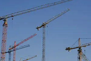 Large Construction Sites Stampe: Cranes