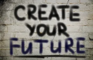 Abstract Symbolic Picture Stampe: Create Your Future Concept