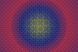 Symbolic Heart Shape Image Stampe: Creative abstract heart pattern background texture