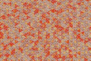 Symbolic Heart Shape Image Stampe: Creative abstract heart pattern background texture
