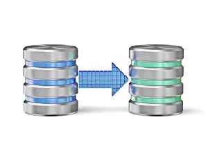 Data Transmission Protection Stampe: Creative database backup copy concept
