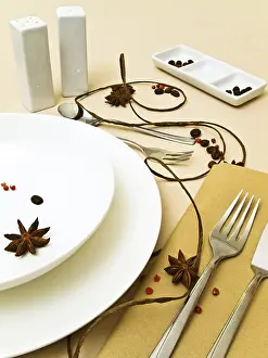 Uninhabited Kitchen Table Settings Stampe: Creative Table Serving With Spice