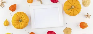 Creative Top View Photography Stampe: Creative Top view flat lay autumn composition