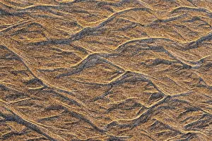 Pacific Coast Beach Stampe: Current marks in the sand, wave pattern in the sand