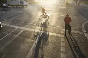 German Road Markings Stampe: Cycle path against the light. Marking on the road