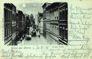 Historical Postcard Reproduction Stampe: Danziger StraBe in Konitz