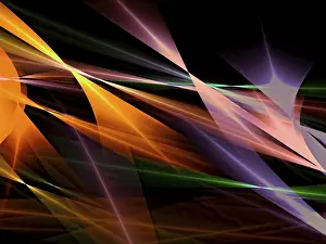 Fractal Art Design Stampe: Dark geometric abstract background - computer-generated image