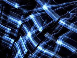Arte Digitale Stampe: Background a tecnologia oscura - immagine generata da computer astratta e frattale.