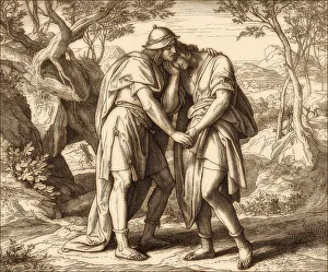 Christian Scripture Stampe: David and Jonathan, Old Testament