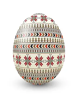 White Background Ornament Stampe: Decorative Easter egg over white background