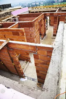 European Residential Buildings Stampe: A detached house is built in solid construction with bricks
