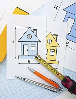 Handicraft Details Stampe: Development drawings and tools on graph paper