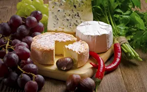 Blue Cheese Varieties Stampe: Different cheese types