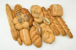 Studio Bread Photography Stampe: Different kinds of bread on a studio background