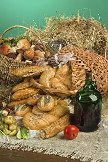 Baked Goods Studio Shots Stampe: Different kinds of bread on a studio background