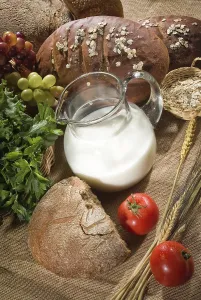 Breakfast Meal Options Stampe: Different kinds of bread on a studio background
