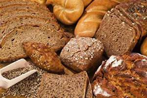 Austrian Baked Goods Stampe: Several different types of bread