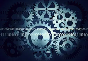Digitally Generated Image Stampe: Digital code, illustration