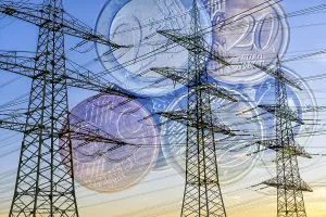 Deserted Power Supply Line Stampe: Digital Composing, overhead power lines