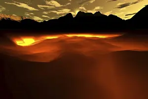 Deserted Alpine Landscape Photo Stampe: Digital, digital art, rendering