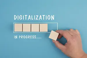Artificial Intelligence Stampe: Digitalization in progress, artificial intelligence
