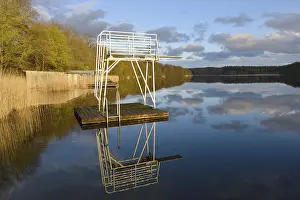 Deserted Water Sports Scene Stampe: Diving platform. Reflection of a jump tower