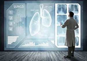 Doctor Digital Interface Stampe: Doctor faces digital interface
