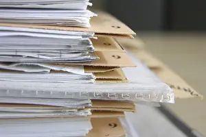 Office Work Station Setup Stampe: Documents in a binder with register sheets