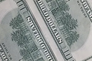 US Dollar Banknotes Stampe: Detail of US dollar banknotes