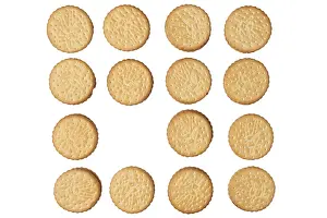 Deserted Dessert Table Stampe: Double biscuits in rows, one place empty, on white