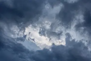 Cloud Formation Germany Stampe: Dramatic cloud formation in front of a summer thunderstorm