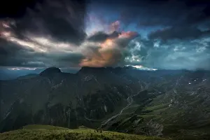 Lechtal Mountains Stampe: Dramatic clouds above Lechtal mountains