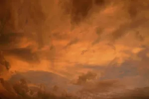 Central Europe Cloudy Skies Stampe: Dramatic clouds in the sky, after sunset