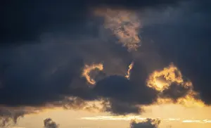 Southeast Europe Landscape Stampe: Dramatic clouds, sunset, Cyclades