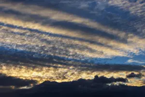 European Evening Light Stampe: Dramatic cloudy sky, cirrus clouds at sunset