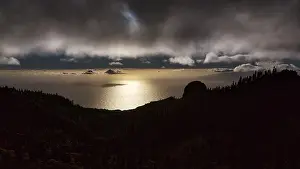 Canary Island Landscape Stampe: Dramatic cloudy sky over the sea