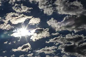 Upper Austria Sky Stampe: Dramatic cloudy sky with sunbeams