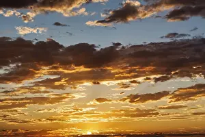 Arizona Sunset Stampe: Dramatic cloudy sky at sunset, backlight