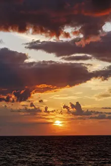 Kalmar County Landscapes Stampe: Dramatic cloudy sky at sunset, orange